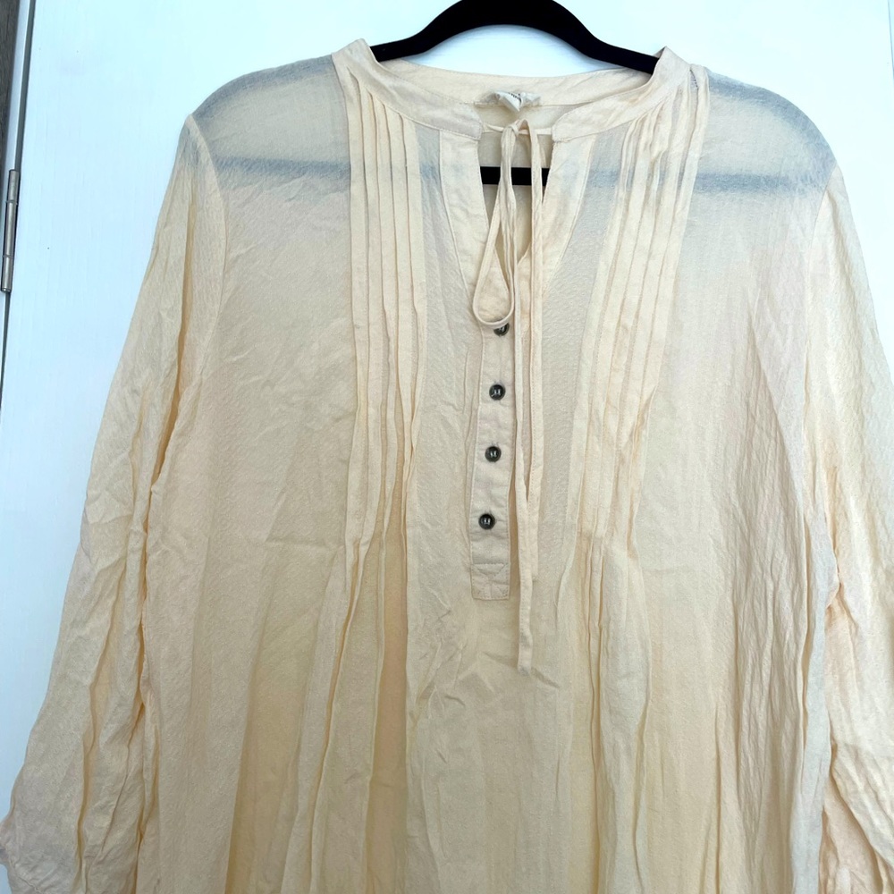 Cream long sleeve blouse